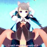 POV Hentai Footjob from Lynette from Genshin Impact