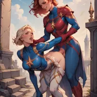 Struggle Futanari Loving It Superheroine Defeated And Fucked AI Porn