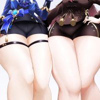 Which pair of thighs would you like to have your face between? And which one would you fuck first?