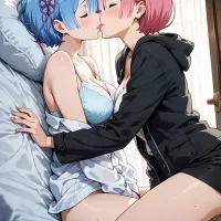 Female Rem From Re Zero Female Ram From Re Zero And Futanari Emilia From Re Zero Hentai AI Porn