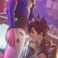 Overwatch Futa Dva Getting Head From Tracer