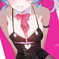 haruri hatsune miku pure pure rabbit hole rabbit hole vocaloid vocaloid absurdres commentary request highres 1girl animal ears bare shoulders black bow black leotard blue eyes blue hair blush bow breasts brown