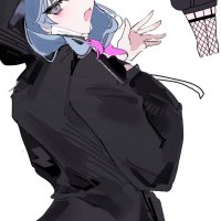 moko moa x80 hatsune miku pure pure rabbit hole rabbit hole vocaloid vocaloid highres 1girl :d ass black hoodie blue hair blush drawstring fishnet thighhighs fishnets from behind garter straps grey eyes
