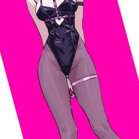 mx2j hatsune miku pure pure rabbit hole rabbit hole vocaloid vocaloid red tie highres 1girl animal ears arm behind back black shoes clothing cutout cutout above navel detached collar facepaint full body