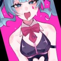 iminigemini hatsune miku pure pure rabbit hole rabbit hole vocaloid vocaloid highres 1girl :d animal ears armlet bare shoulders black leotard black pantyhose blue eyes blue hair blush bow bowtie breasts clothing
