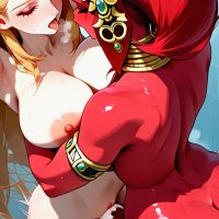 Motion Lines Futanari Urbosa Penis Groping Boobs Hentai AI Porn