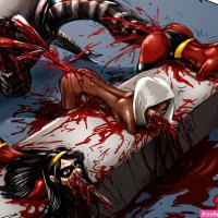 NSFW uncensored gore hentai cartoon porn art of Helen Parr Violet Parr and Mirage raped to death by Omnidroid.