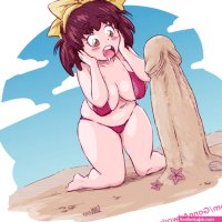 Kawaii girl and mysterious sand sculpture by gonnartworks