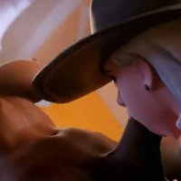 Ashe sucking Futa Pharah