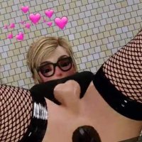 3D Futanari Wearing Glasses Stockings Riding Huge Dildo