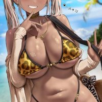 Snap 358 : Bikini léopard hentai ecchi anime manga sexy girl waifu hot beach porn nsfw